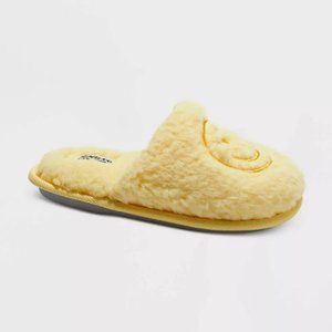 dearfoams | Shoes | Dluxe By Dearfoams Kids Happy Face Slide Slippers  Yellow | Poshmark